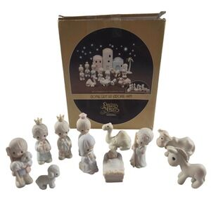 Precious Moments Nativity Miniature Set Come Let Us Adore Him 1982 Boxed